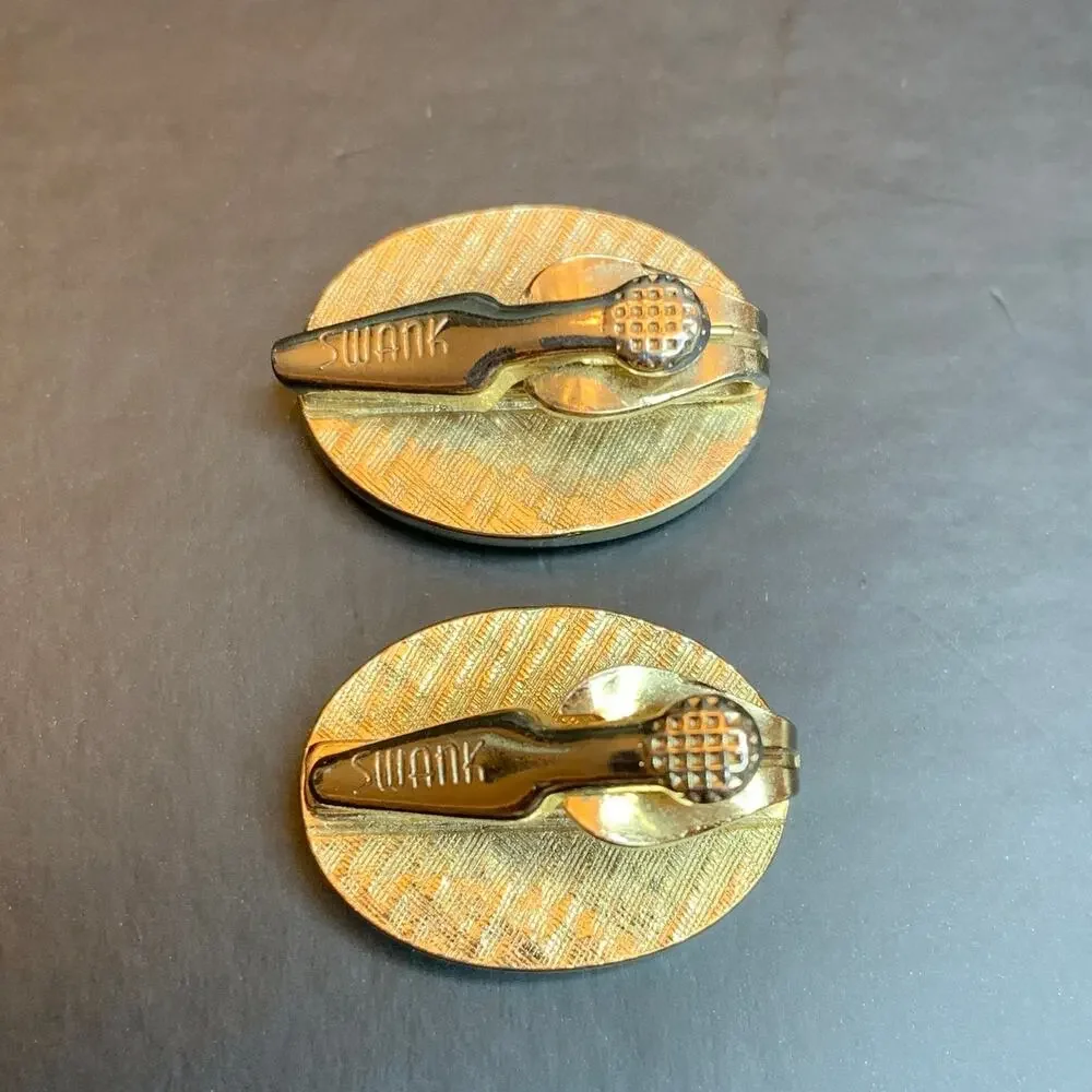 SWANK Novelty Tie Clips Vintage | Railroad & Revolver